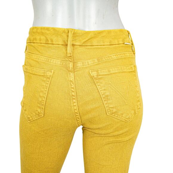 MOTHER Denim Looker Ankle Snippet Jeans Yellow Come out and Play Size 25 - Picture 11 of 12